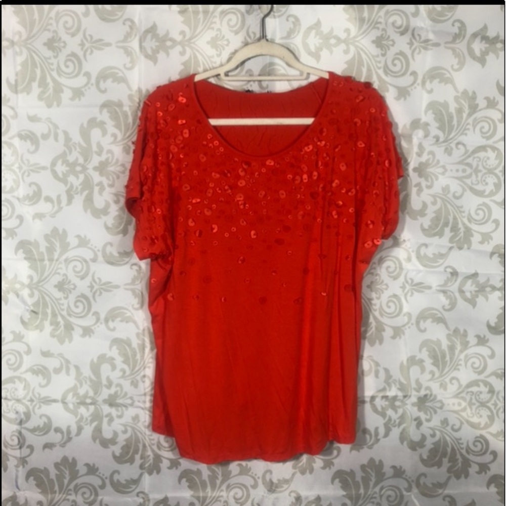 💚2/$19💚 NWT Premise Orange Sequin Top